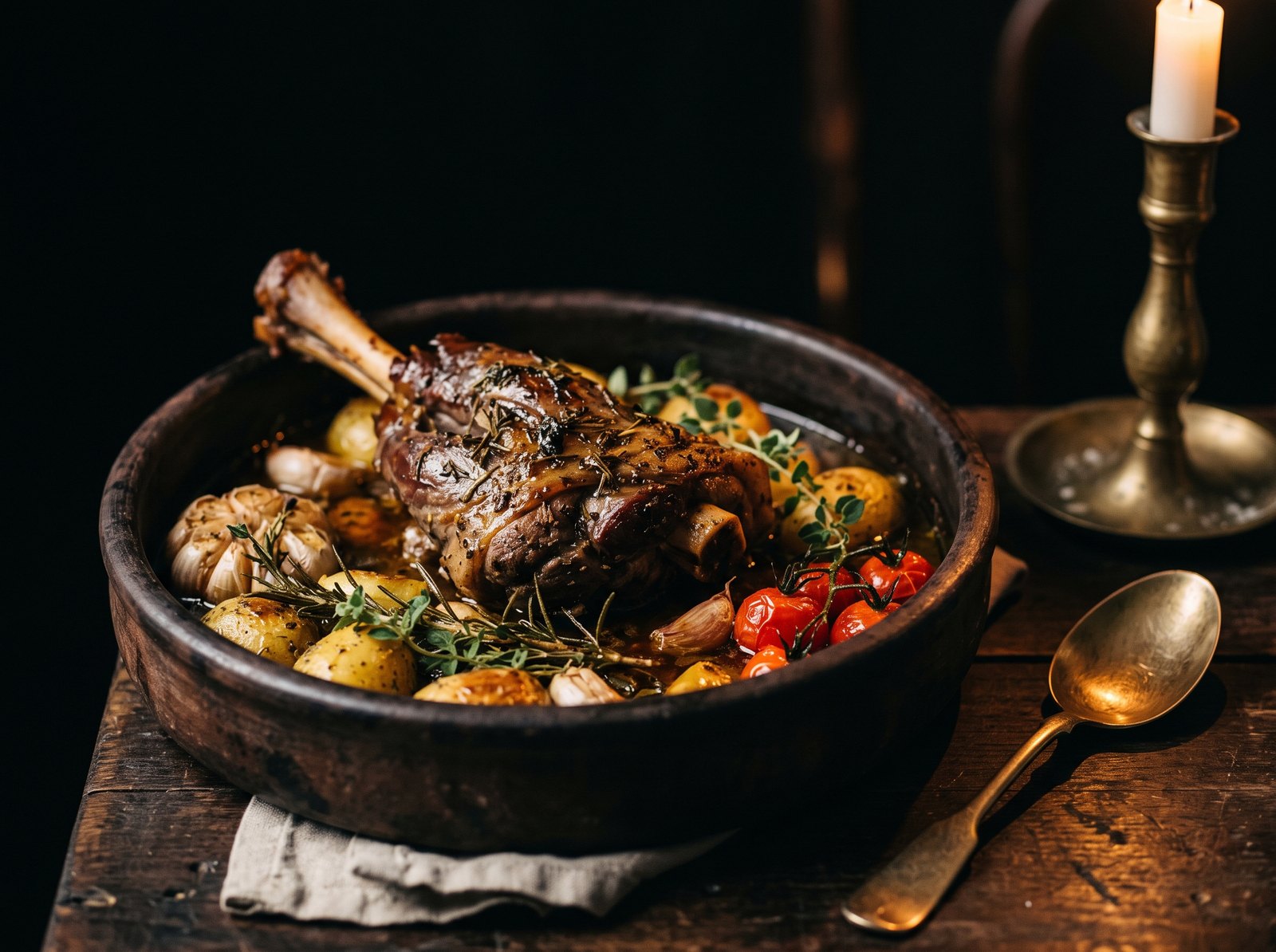 Lamb kleftiko in a clay pot